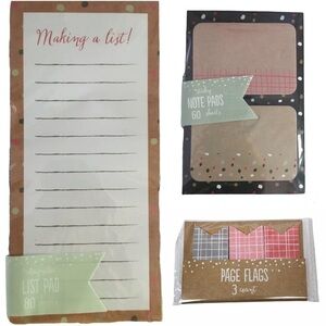 Christmas Dots Stationery List Pad Sticky Notes Set Red Green Black Grid Kraft